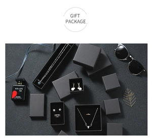 Minimalist black matte jewelry gift boxes for rings and necklaces with velvet foam inserts