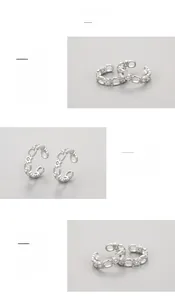Close-up of S925 sterling silver chain ring with sparkling cubic zirconia and floral details