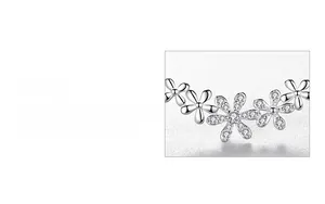 Detailed macro view of S925 sterling silver daisy pendant with hand-set cubic zirconia