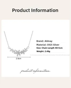 Macro detail showing S925 sterling silver daisy pendant with sparkling zircon inlays