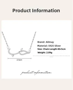Detailed specs of S925 silver necklace with Arabic love pendant and cubic zirconia
