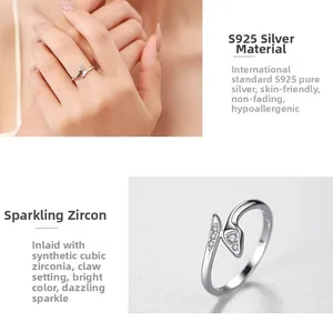 Macro detail of S925 sterling silver snake ring with cubic zirconia claw setting