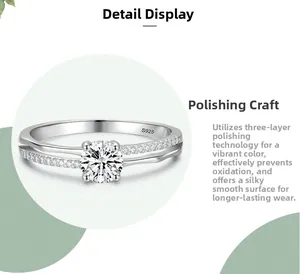 Vue macro d'une bague en argent S925 montrant le polissage triple et le poinçon officiel