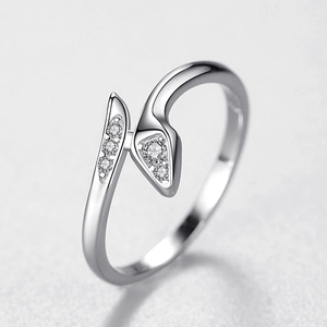 Elegant s925 sterling silver snake ring with cubic zirconia accents in a minimal wrap design
