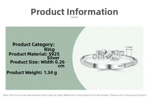 Detailed view of S925 sterling silver stacking ring with 0.26cm width and cubic zirconia