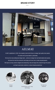 AILMAY brand history detailing 2004 establishment and high-quality silver jewelry crafts