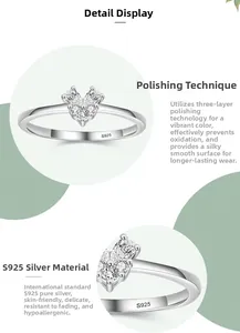 Close-up of S925 sterling silver heart ring showing polished finish and S925 hallmark