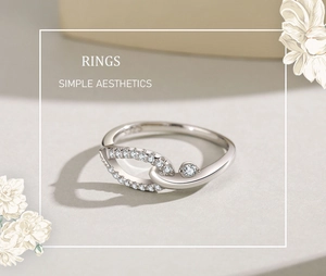 Macro shot of S925 sterling silver ring featuring a criss-cross design and pavé zircons