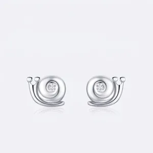 Süße S925 Sterling Silber Schnecke Ohrstecker Minimalistische Tierform Zirkonia Eingelegt Schmuck Für Damen Mädchen Alltag