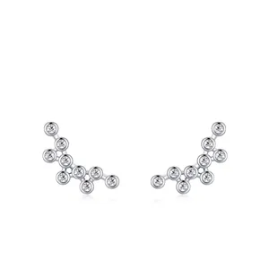 925 Sterling Silver Bubble Stud Earrings For Women Luxury Zirconia Inlaid Geometric Earrings Fashion Exquisite Ear Jewelry