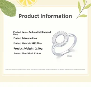 Detail view of S925 sterling silver daisy ring with dimensions and diamond weight info