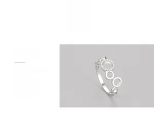 Vue détaillée de la bague nid d'abeille en argent S925 sertie de zircons cubiques