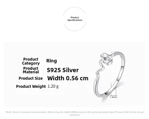 Detail showing 0.56cm width and 1.4mm thickness of the S925 sterling silver snake ring