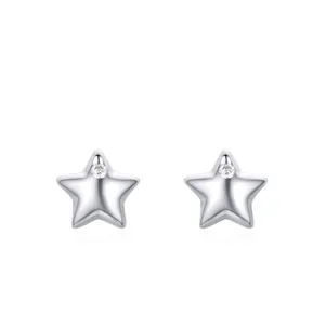 S925 Sterling Silver Star Stud Earrings For Women Simple Micro Inlaid Zirconia Star Shape Sweet Mini Earring Jewelry Gift