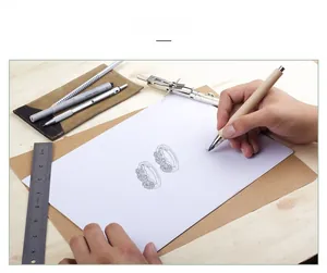 Macro view of original design jewelry concept sketch with sterling silver ring drawings