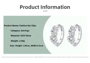 Macro detail of S925 sterling silver hoop earrings with irregular cubic zirconia inlay