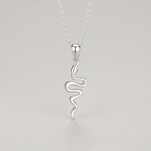 Collier avec pendentif serpent en argent sterling S925 poli et chaîne minimaliste