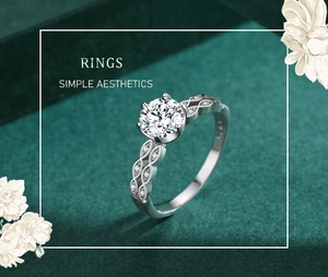 Detail of S925 sterling silver ring featuring a 1ct solitaire diamond in twist band