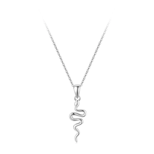 Collier avec pendentif serpent minimaliste en argent S925 avec finition polie