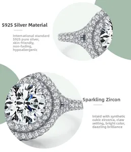 Detailaufnahme der S925 Sterlingsilber Ringschiene mit Zirkonia-Steinen in Krappenfassung