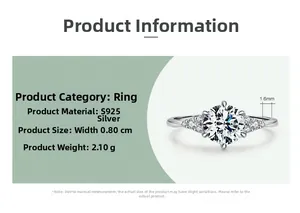 Macro detail of S925 sterling silver ring with 0.8cm width and 6-prong setting