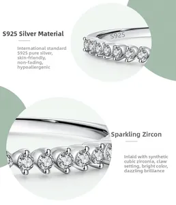 Detailed view of the S925 sterling silver stamp and claw-set cubic zirconia stones