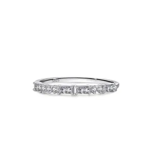925 Sterling Silber Eternity Ring Für Damen Stapelbar Eingelegt Zirkonia Dünner Bandring Ins Style Mode Finger Schmuck Geschenk