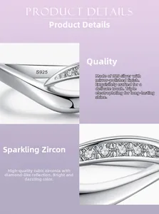 Detail of s925 silver cross ring showing mirror polishing and inlaid cubic zirconia