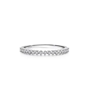 925 Sterling Silver Eternity Ring For Women Light Luxury Single Row Rhinestone Inlaid Band Ring S925 Silver Stackable Finger Ring Jewelry Gift