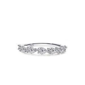 Elegant S925 sterling silver ring with pear-shaped teardrop stones in a high-shine finish
