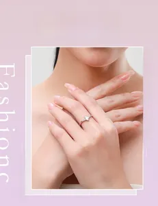 Detail showing an elegant S925 silver pear-shaped zircon ring worn on a woman's finger