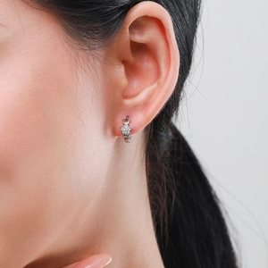 Eleganti orecchini a cerchio a stella in argento S925 con zirconi scintillanti