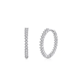 925 Sterlingsilber Zirkonia Creolen Pavé Weißgold Plattiert Kleine Huggie Ohrringe Für Damen Elegante Mode Schmuck