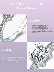 Detail view of S925 silver ring featuring cubic zirconia stones and mirror polishing