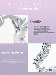 Macro detail of S925 sterling silver earring with polished finish and cubic zirconia
