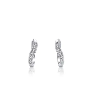 Boucles d'oreilles clous géométriques en argent sterling S925 pour femmes Minimaliste délicates boucles d'oreilles incrustées de strass
