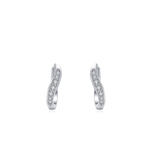 Boucles d'oreilles minimalistes en argent S925 en forme de S avec zircons sertis