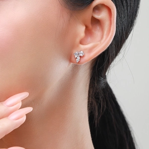 Élégantes boucles d'oreilles S925 en argent sterling avec cristaux de zircone cubique