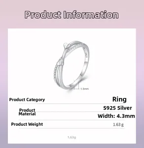 Detail view of S925 sterling silver ring showing dimensions and weight measurements