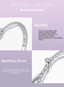 Macro detail of S925 sterling silver ring showing mirror polish and cubic zirconia inlay