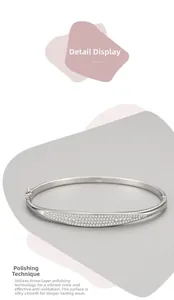 Dettaglio del bracciale in argento S925 con pavé di diamanti e finitura lucida