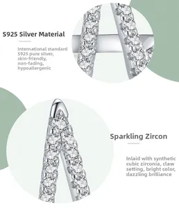 Macro view of S925 sterling silver ring showing prong-set cubic zirconia and fine details