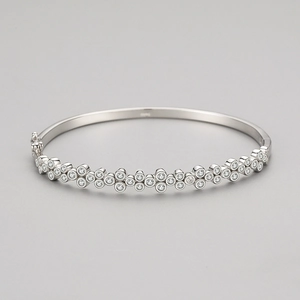 Bracelet bulles en argent sterling S925 avec zircons géométriques étincelants