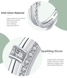 Macro detail van S925 sterling zilveren stempel en zirconia in krazetting