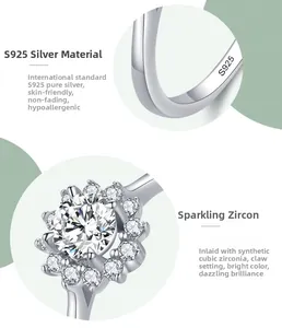 Macro detail of S925 sterling silver stamp and claw-set cubic zirconia stones on ring