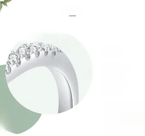 Detailed close-up of S925 silver ring band with micro-pave zircons and triple polished finish