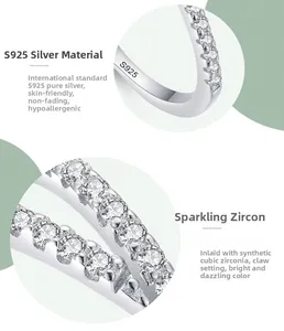 Macro detail of S925 sterling silver stamp and claw setting with cubic zirconia