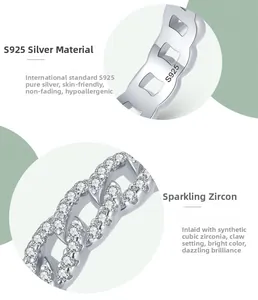 Macro detail of S925 hallmark and cubic zirconia prong setting on sterling silver ring