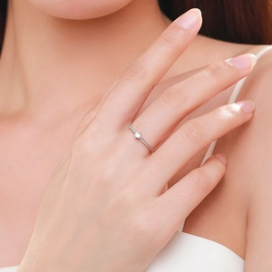 Elegant s925 silver ring featuring a round solitaire stone on a textured band