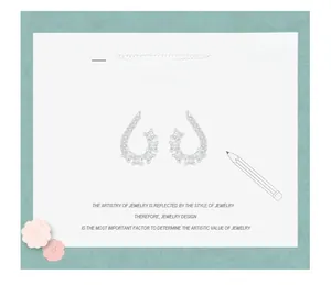 Artistic design concept of s925 silver drop earrings with pavé diamonds for women